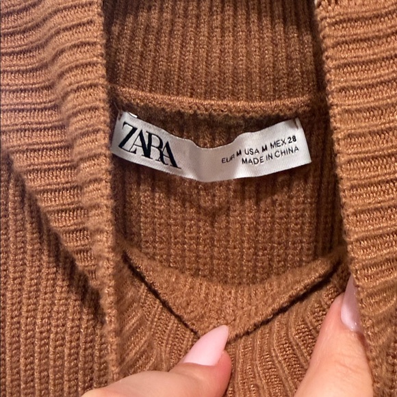 Zara Camel Ribbed Knit Top - Picture 2 of 5